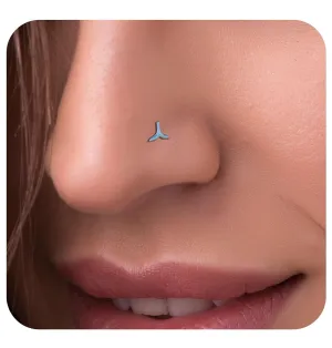 JOLLIZ 925 Sterling Silver Nose Studs  L Shape Jewelry Piercing  22G Silver Studs For Woman's Nose  Opal Fish Crown Fin Cz Heart Star Arrow