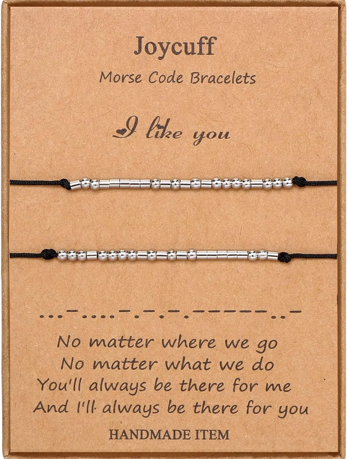 JoycuFF Inspirational Morse Code Bracelets for Women Men Birthday Christmas Gifts for Daughter Mom Dad Sister Aunt Boys Jewelry Encouragement Adjustable Beaded Wrap Bracelet