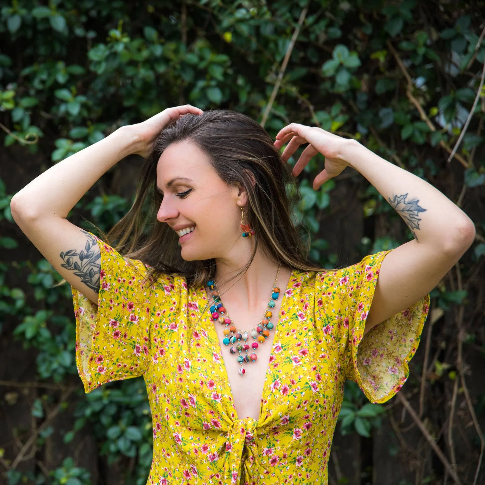 Kantha Beaded Bib Necklace
