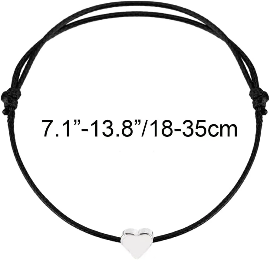 kelistom Gold Heart Anklet Bracelet for Women Men Handmade Simple String Waterproof Ankle Bracelets for Women Minimalist Jewelry Adjustable