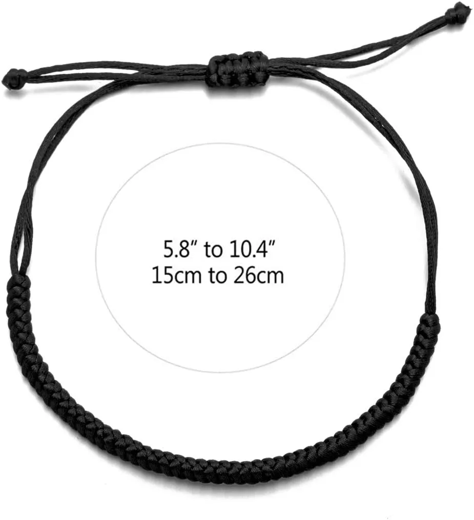 kelistom Handmade String Bracelet for Women Men Simple Red Black Braided Adjustable Charm Bracelets Minimalist Jewelry