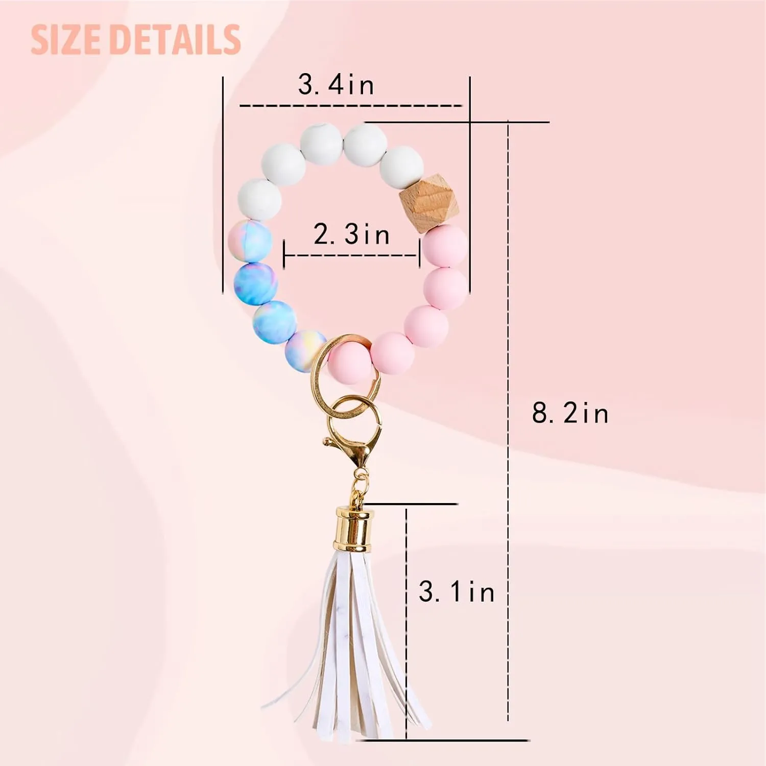 Keychains for Women Keychain Kit Bracelet Wristlet Keyring for Women Key Chains Key Ring with Personal Alarm