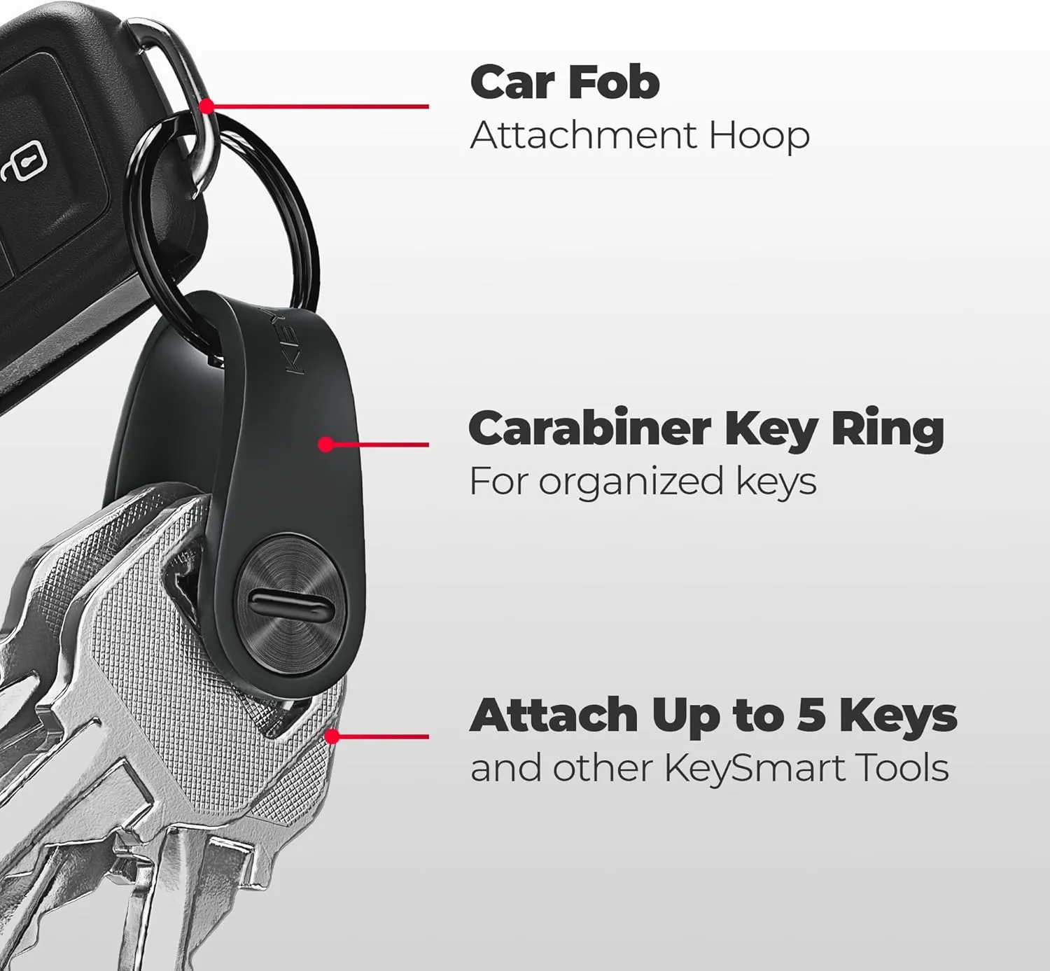 KeySmart Mini Keychain Key Holder - Compact Key Organizer for Key Chain, EDC Key Chains, Key Ring for Car Fobs Keychains