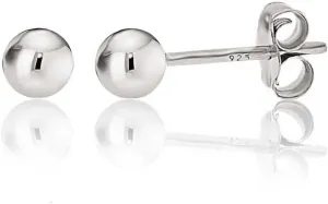 KEZEF Sterling Silver Ball Stud Earrings for Women - Hypoallergenic Lightweight Stud Earrings for Women | 2mm-16mm Ball Earrings in 14K Gold, Rose Gold or 925 Sterling Silver