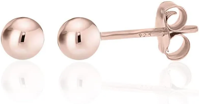 KEZEF Sterling Silver Ball Stud Earrings for Women - Hypoallergenic Lightweight Stud Earrings for Women | 2mm-16mm Ball Earrings in 14K Gold, Rose Gold or 925 Sterling Silver