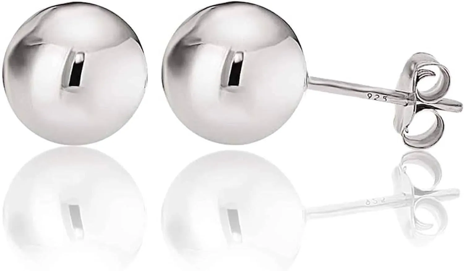 KEZEF Sterling Silver Ball Stud Earrings for Women - Hypoallergenic Lightweight Stud Earrings for Women | 2mm-16mm Ball Earrings in 14K Gold, Rose Gold or 925 Sterling Silver