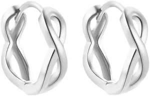 Kokoma Minimalist Infinity Small Hoop Earrings 925 Sterling Silver Endless Love Huggie Hoops Cartilage Earrings Hypoallergenic Ear Jewelry