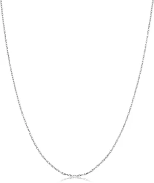 Kooljewelry Platinum 950 Light Rope Chain Necklace (0.9 mm)
