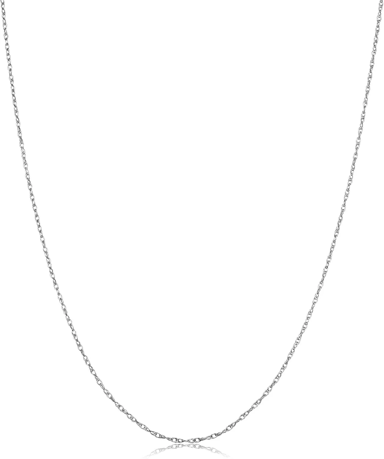 Kooljewelry Platinum 950 Light Rope Chain Necklace (0.9 mm)
