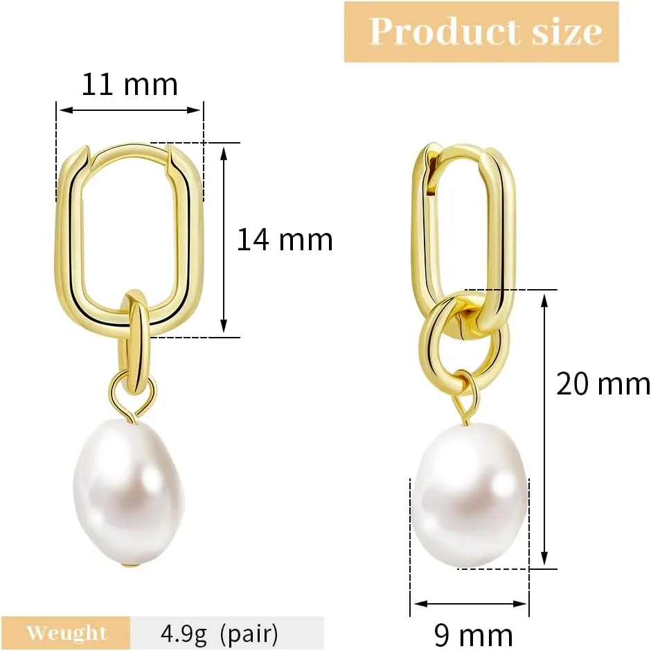 KOSE 14K Gold Silver Post Lightweight Huggie Hoop Earrings Drop and Dangle Earrings for women Gold and White Gold Plating
