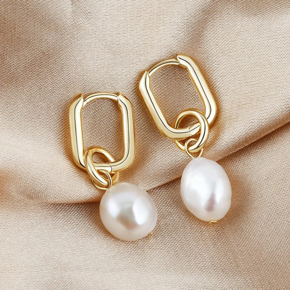 KOSE 14K Gold Silver Post Lightweight Huggie Hoop Earrings Drop and Dangle Earrings for women Gold and White Gold Plating