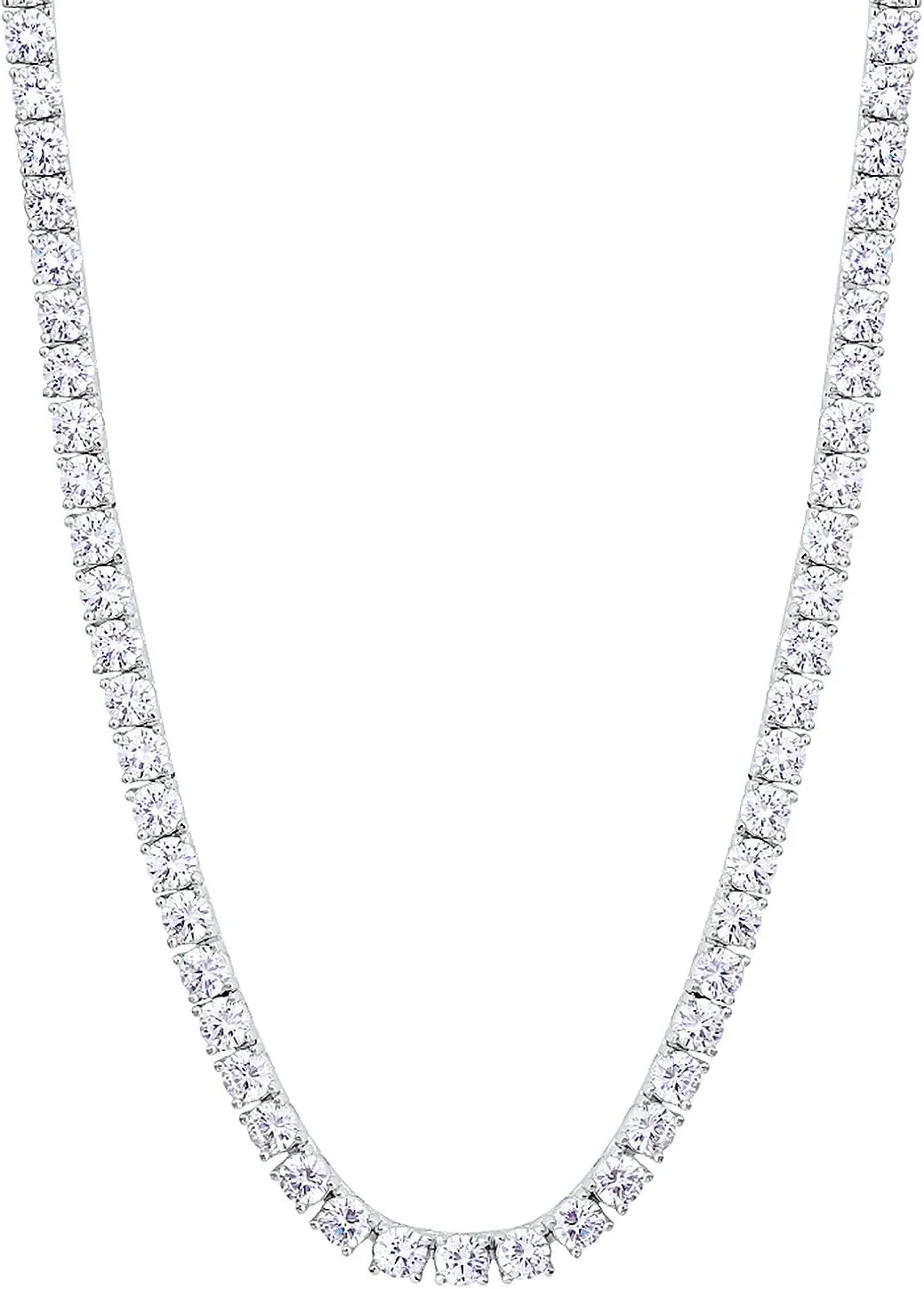 KRKC&CO Tennis Chain for Men, 14k Gold Chain for Men, Iced Out Chains Prong-Setting 5A Cubic Zirconia Stones Tennis Necklace, Hip Hop Jewelry for Rappers 3mm 4mm 5mm 6mm, 18 20 22 24 Inches