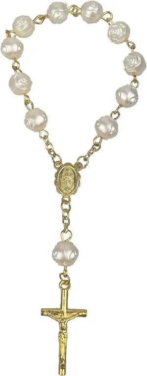 KUFptva Cross Rosary Bracelet Rosary Prayer Beads Acrylic Rosaries Jesus Crucifix Cross Chain Bracelets for Women