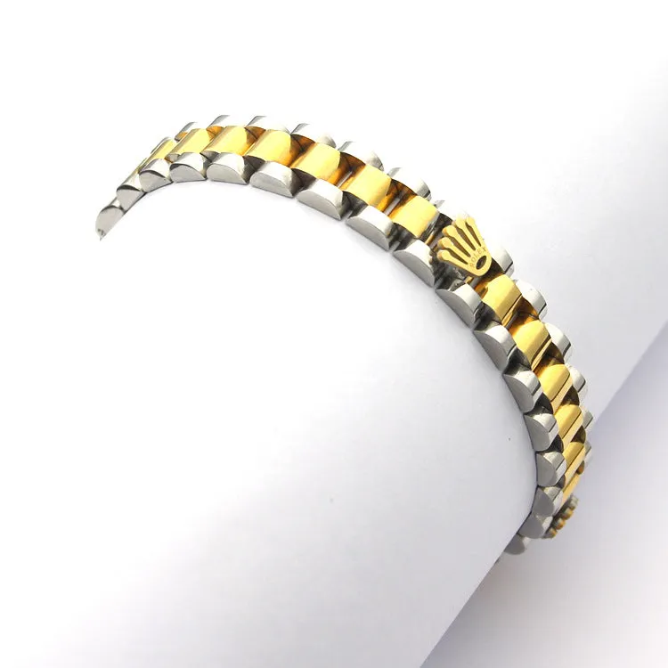 Ladies Simple Bracelet 18K Rose Gold Tank Bracelet
