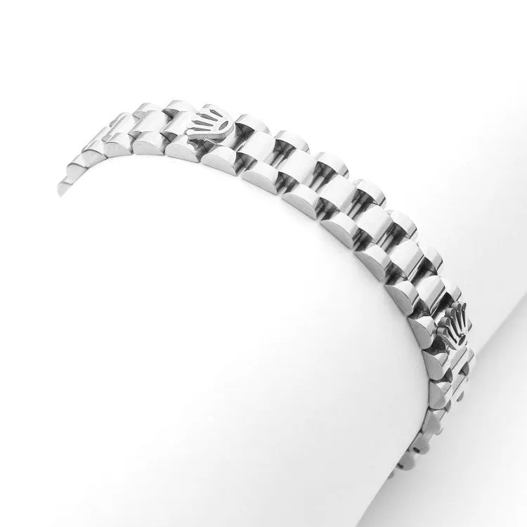 Ladies Simple Bracelet 18K Rose Gold Tank Bracelet