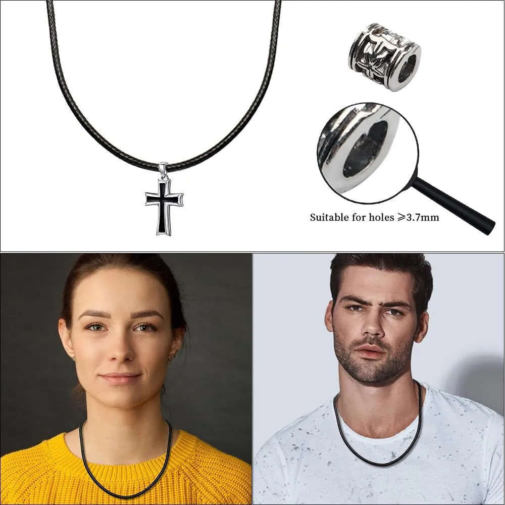 Leather Necklace for Men Women 925 silver buckle Cord Chain Waterproof 18''-24''optional 2.5mm Rope Chain DIY for Pendant With gift box
