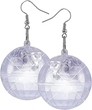 LED Earrings Disco Ball 16 Light Modes Rechargeable Light Projecting Light up Earrings for Women Party Accessories
