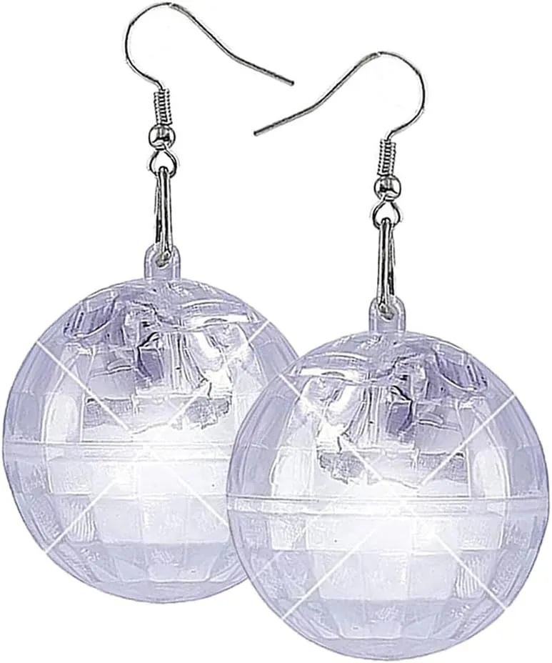 LED Earrings Disco Ball 16 Light Modes Rechargeable Light Projecting Light up Earrings for Women Party Accessories