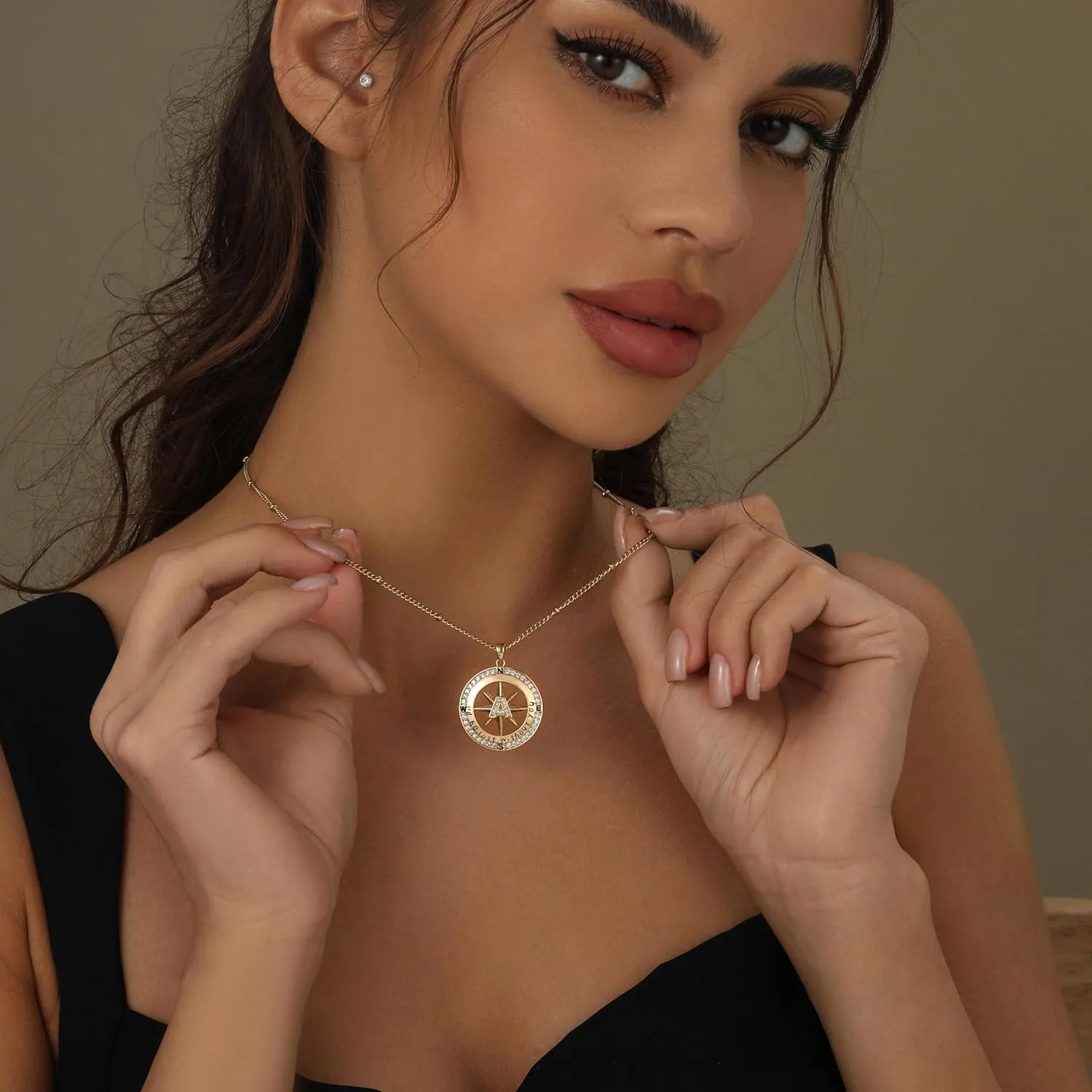 Letter Necklace Gift for Wife, Compass Jewelry Women Wedding Anniversary Girlfriend Birthday Gifts for Her, Girls Necklaces for Daughter Mom Mothers Day, I'd be Lost without You