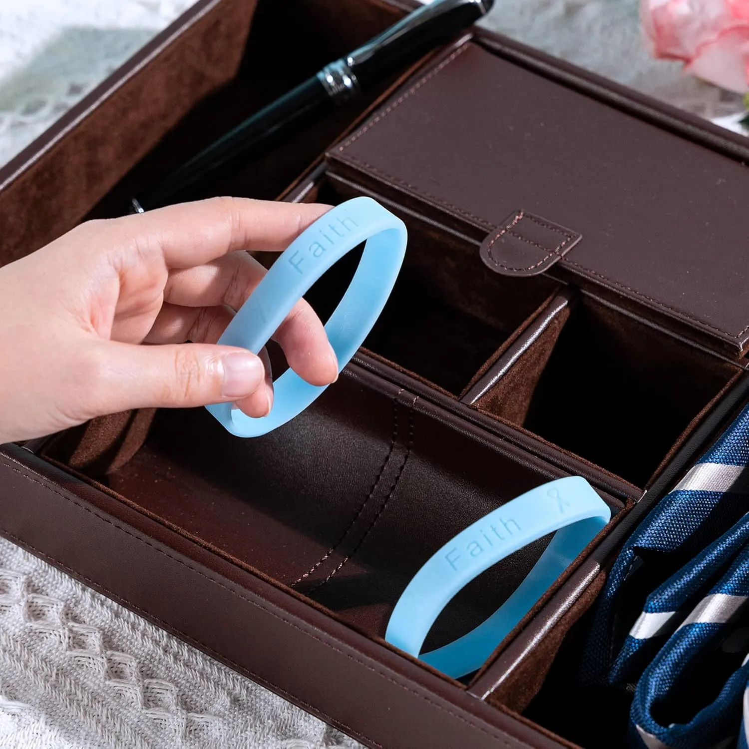 Light Blue Silicone Bracelets  Light Blue Colored Rubber Wristbands for Prostate Cancer, Trisomy 18, Cushing, Scleroderma Awareness, Graves Disease, Fundraising & Gift Giving - Perfect for Women and Men