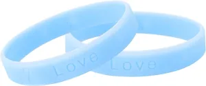 Light Blue Silicone Bracelets  Light Blue Colored Rubber Wristbands for Prostate Cancer, Trisomy 18, Cushing, Scleroderma Awareness, Graves Disease, Fundraising & Gift Giving - Perfect for Women and Men