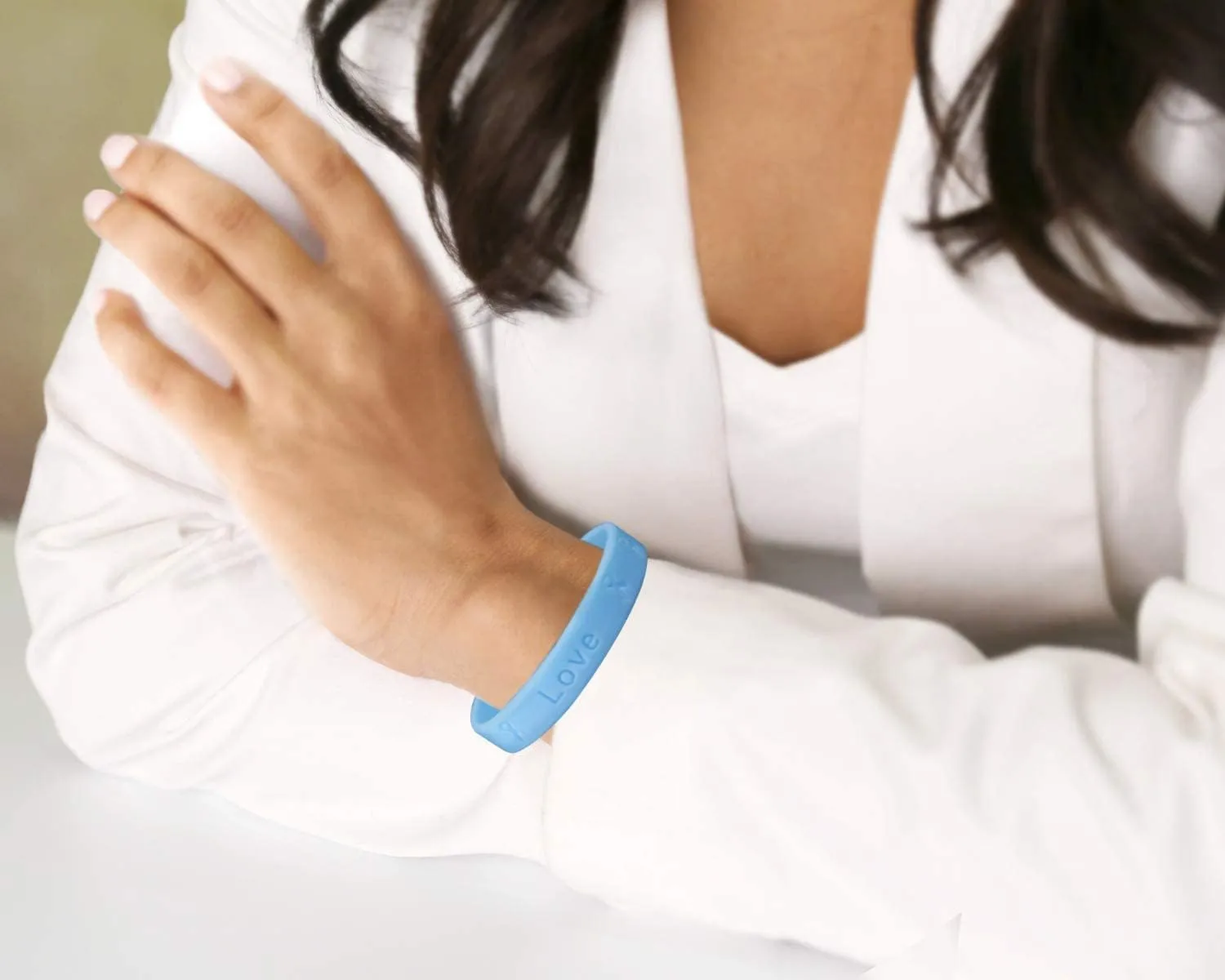 Light Blue Silicone Bracelets  Light Blue Colored Rubber Wristbands for Prostate Cancer, Trisomy 18, Cushing, Scleroderma Awareness, Graves Disease, Fundraising & Gift Giving - Perfect for Women and Men