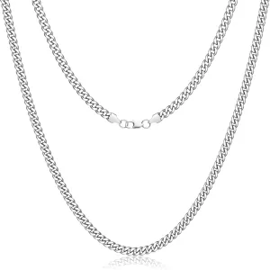 LOYALLOOK Italian Diamond Cut Cuban Link Curb Chain Necklace for Men Women Stainless Steel Curb Cuban Link Chains Necklace Hip Hop Chain 16 18 20 22 24 26 28 30 Inch