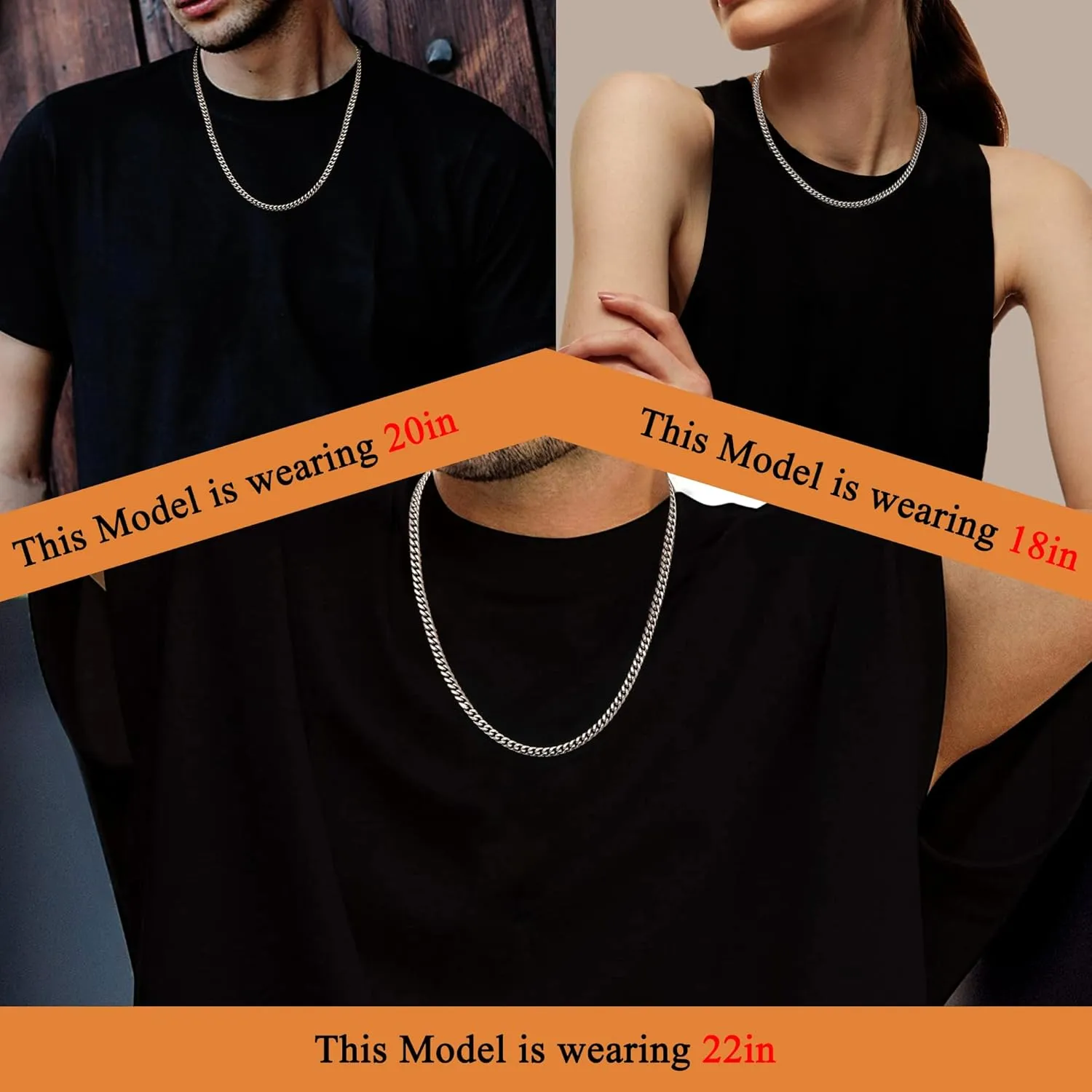 LOYALLOOK Italian Diamond Cut Cuban Link Curb Chain Necklace for Men Women Stainless Steel Curb Cuban Link Chains Necklace Hip Hop Chain 16 18 20 22 24 26 28 30 Inch