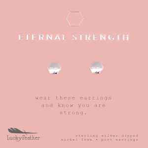Lucky Feather Small Stud Earrings for Women - 14k Gold Dipped Post Earrings Presented on Sentimental Message Card Makes an Ideal Gift for Women and Teens