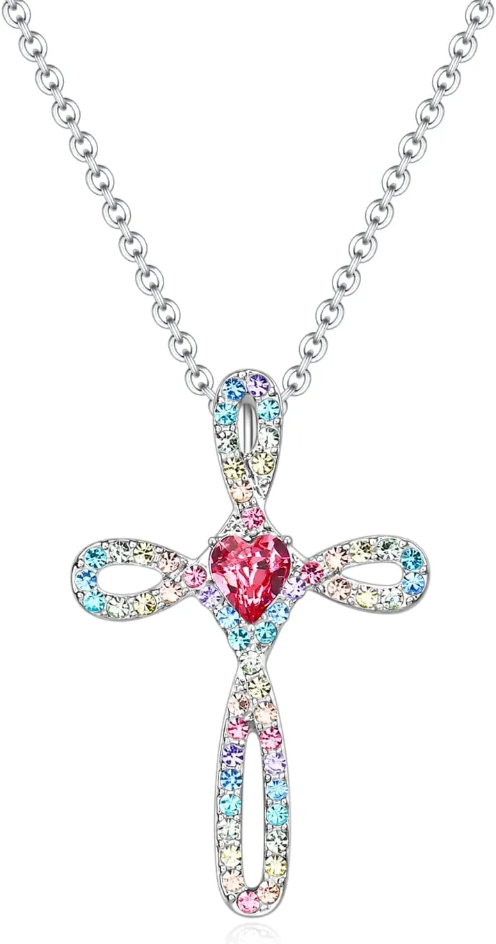 luomart Cross Necklace for Women Men,Peace Sign Angel Wing Necklaces Jewelry Gifts for Girls
