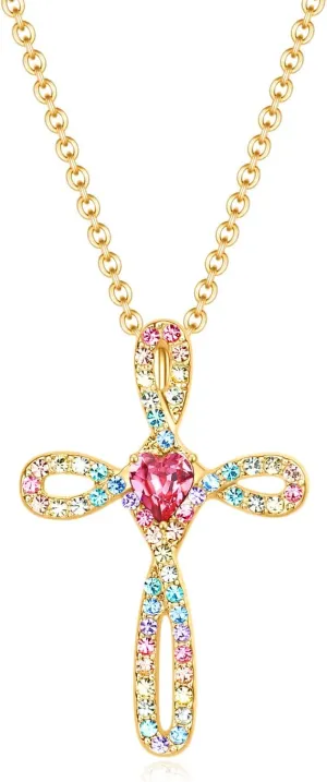 luomart Cross Necklace for Women Men,Peace Sign Angel Wing Necklaces Jewelry Gifts for Girls