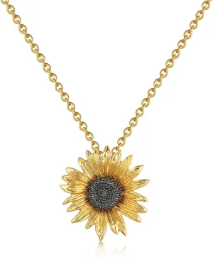 luomart Flower Edelweiss Pendant Necklace,Sunflower Daisy Necklaces Jewelry Gift for Women Girls