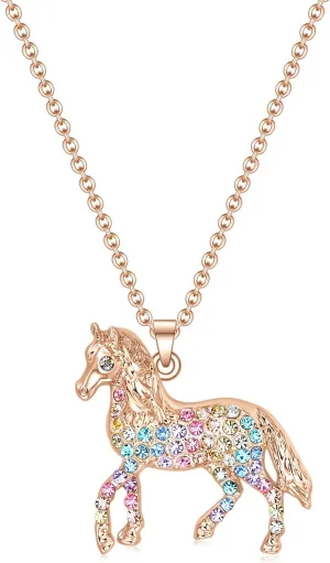 luomart Girls Horse Necklace Gifts for Women,Animal Horses Pendant Necklaces Jewelry for Women