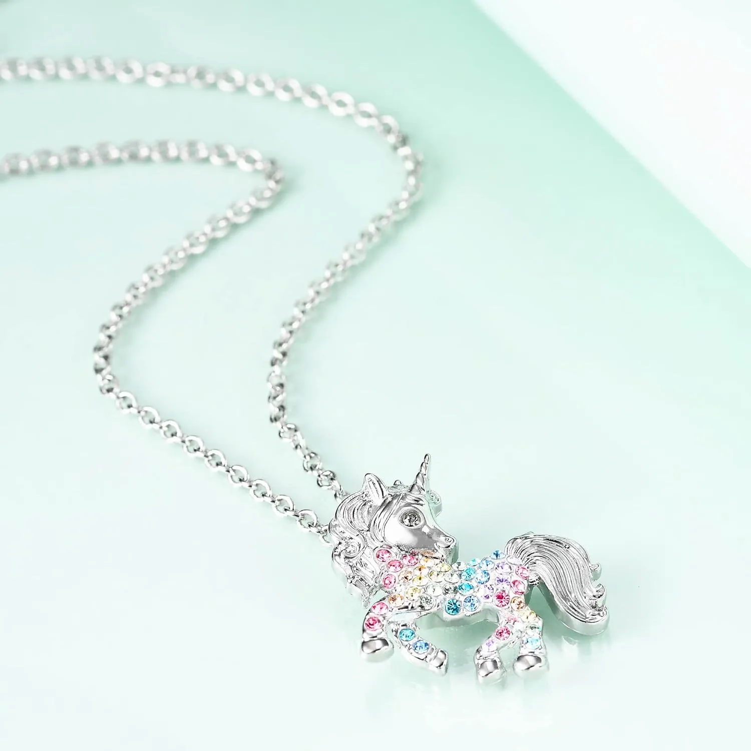 luomart Unicorns Necklace Gifts for Girls,Rainbow Unicorn Necklaces Jewelry Gift for Women Girls Unicorn Lovers