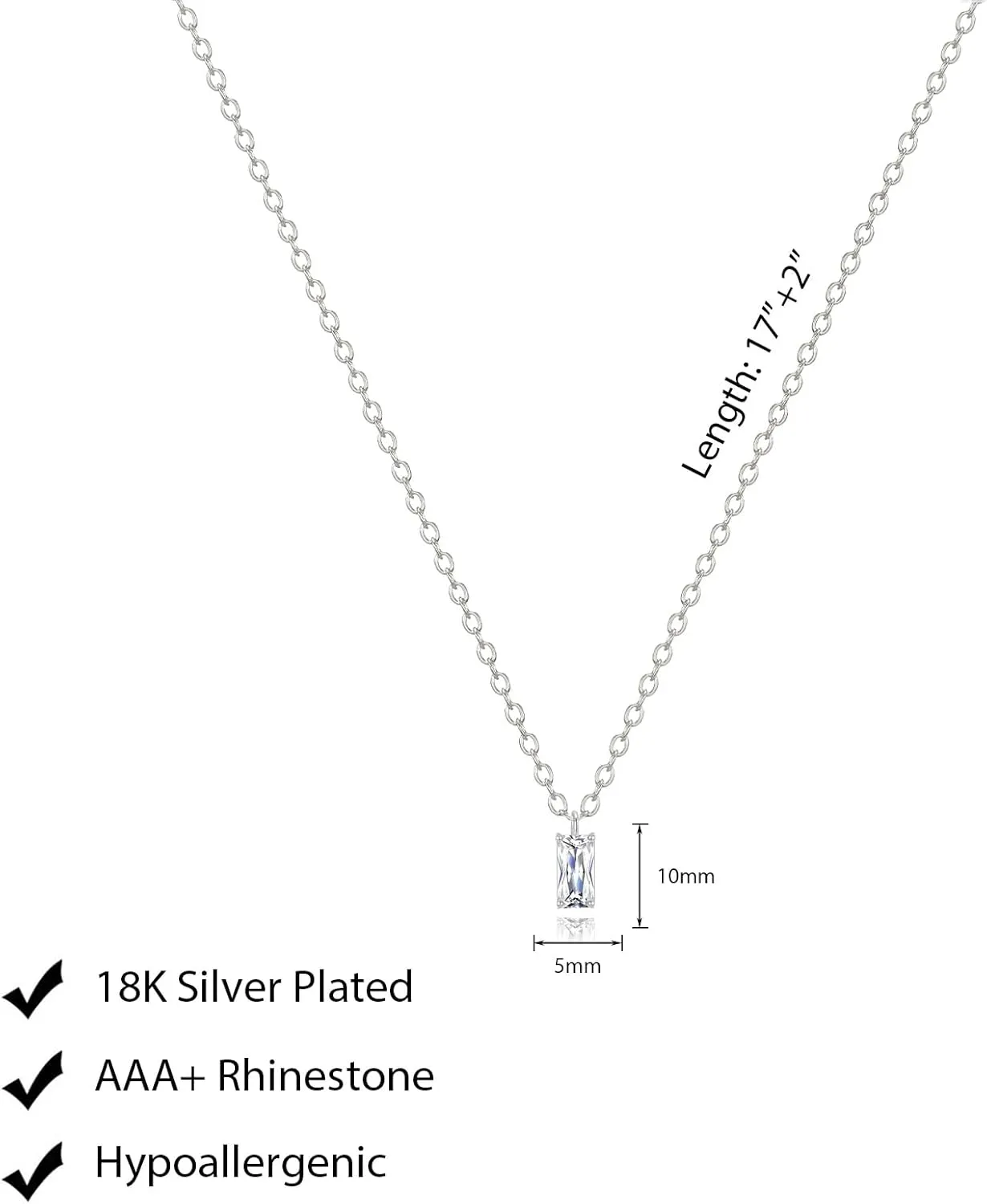 Luxval Diamond Pendant Gold Necklace for WomenDainty 18k Gold Plated Choker Necklaces Simple Gold Jewelry Gifts for Women Girls