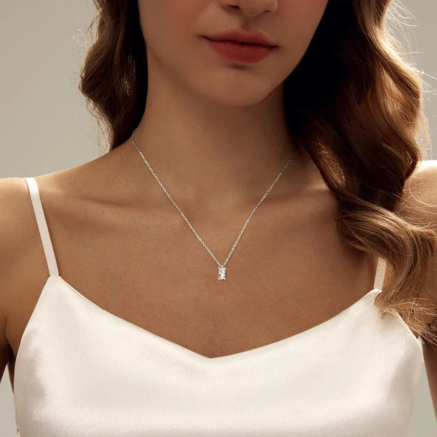 Luxval Diamond Pendant Gold Necklace for WomenDainty 18k Gold Plated Choker Necklaces Simple Gold Jewelry Gifts for Women Girls