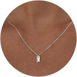 Luxval Diamond Pendant Gold Necklace for WomenDainty 18k Gold Plated Choker Necklaces Simple Gold Jewelry Gifts for Women Girls