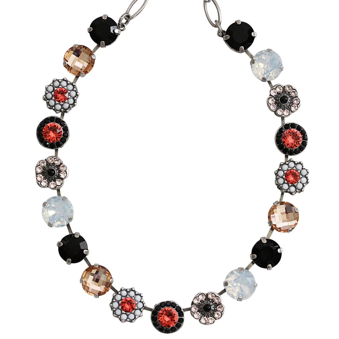Mariana "Pomegranate" Silver Plated Lovable Rosette Crystal Necklace, 3084 1045