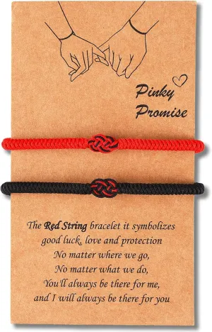 Matching Bracelets for Couples Best Friends Birthday Gifts for Her Him Soulmate Red String of Fate Relationships Bracelets for Boyfriend Girlfriend Wife