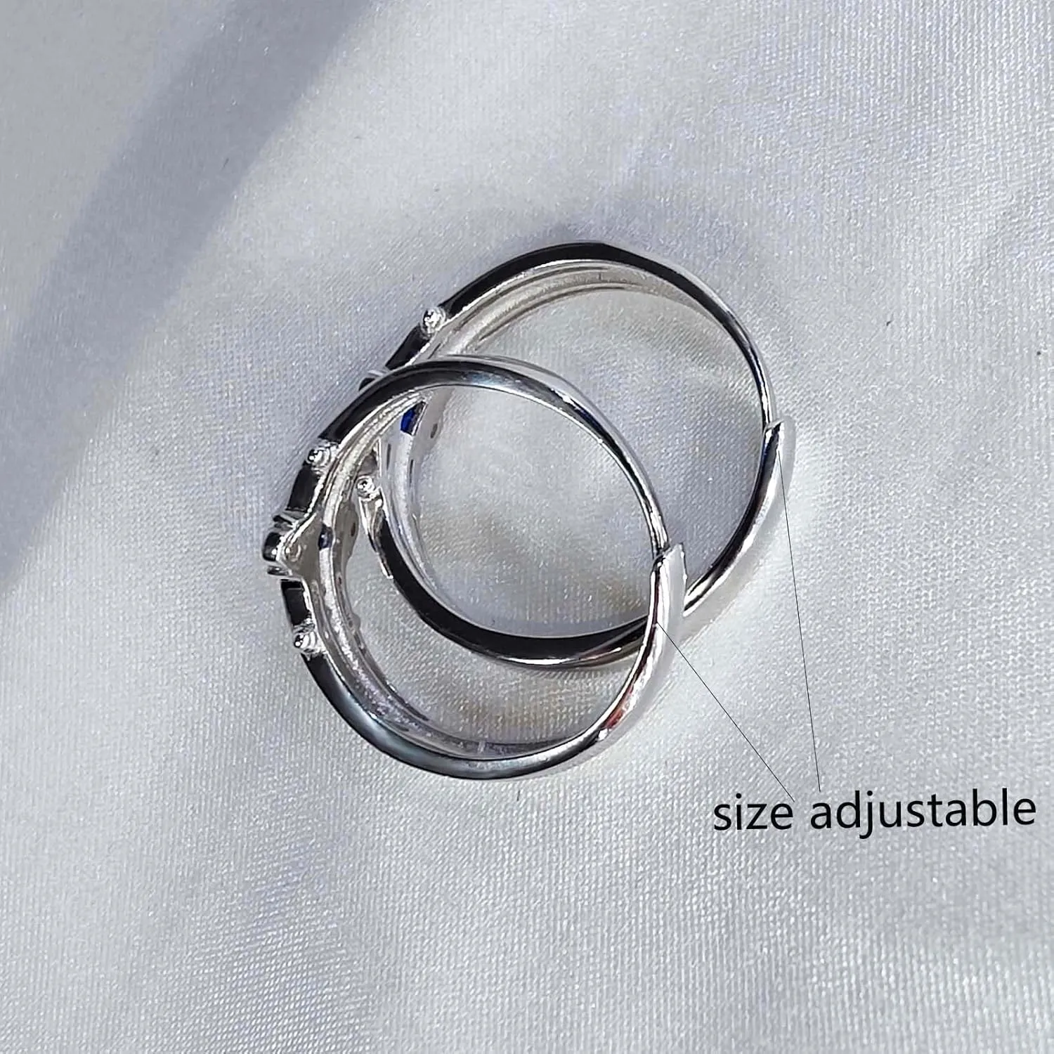 Matching Rings Couple Rings 0.5CT Blue CZ 925 Silver Women Wedding Ring Men Wedding Band