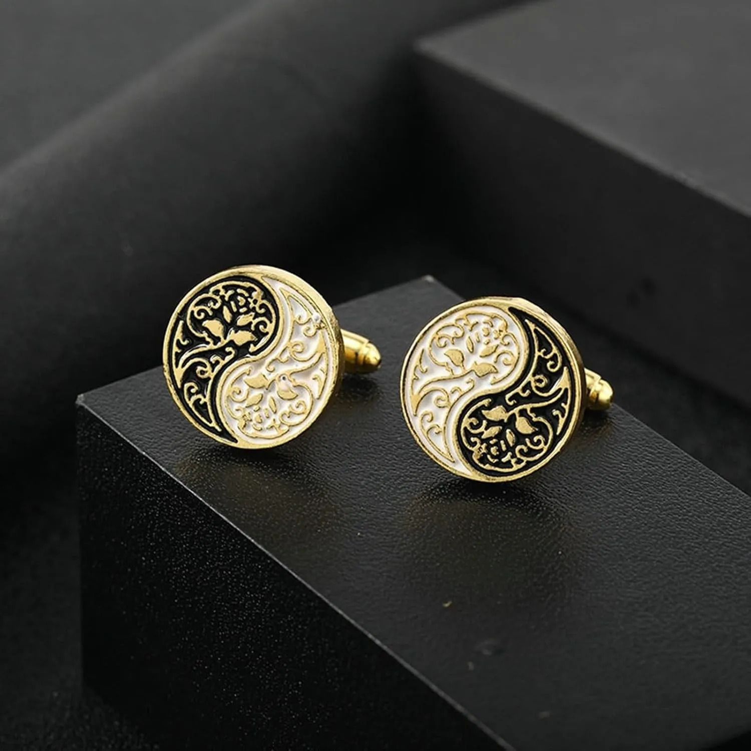 Mens Cufflinks Wedding, Fun Cuff Links Mens Round Alloy Men Birthday Gift