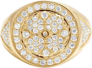Men's Diamond Pinky Ring 10K 14K 18K Gold Pave Set Diamond Cluster Engagement Pinky Ring for Men Size 4-16