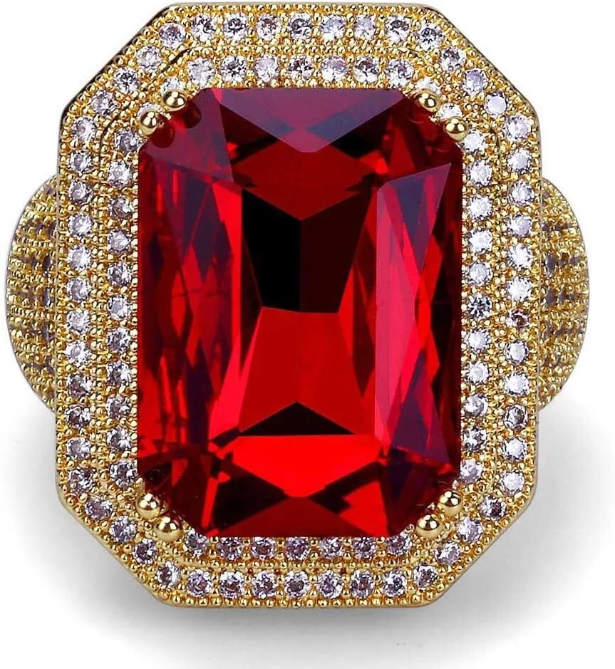 Mens Garnet Ring Sterling Silver or 9K 10K 14K 18K Solid Gold Garnet Ring for Men Garnet with Moissanite Gemstone Ring Engagement Ring for Men Engraved