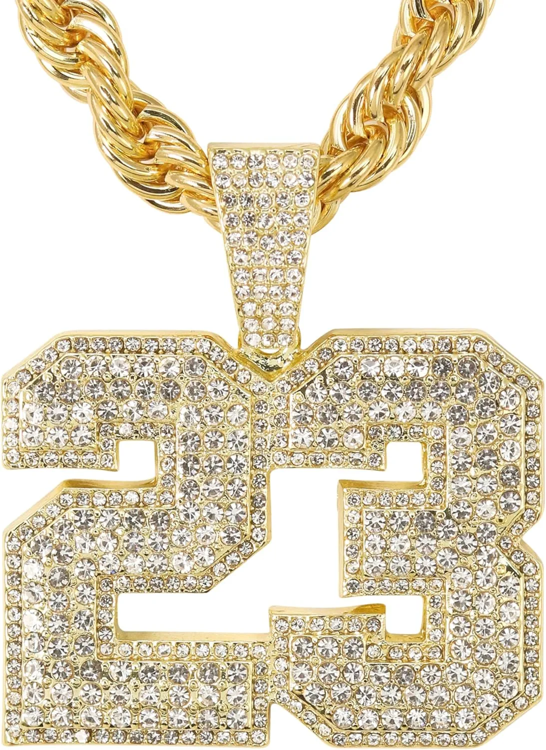 Men's Iced-Out Basketball Pendant with Rope Chain  Sports-Inspired Hip-Hop Necklace