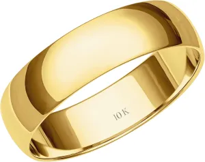 Mens or Women's 10K or 14K Yellow or White Gold 5MM Classic Plain Simple Wedding Band by Brilliant Expressions