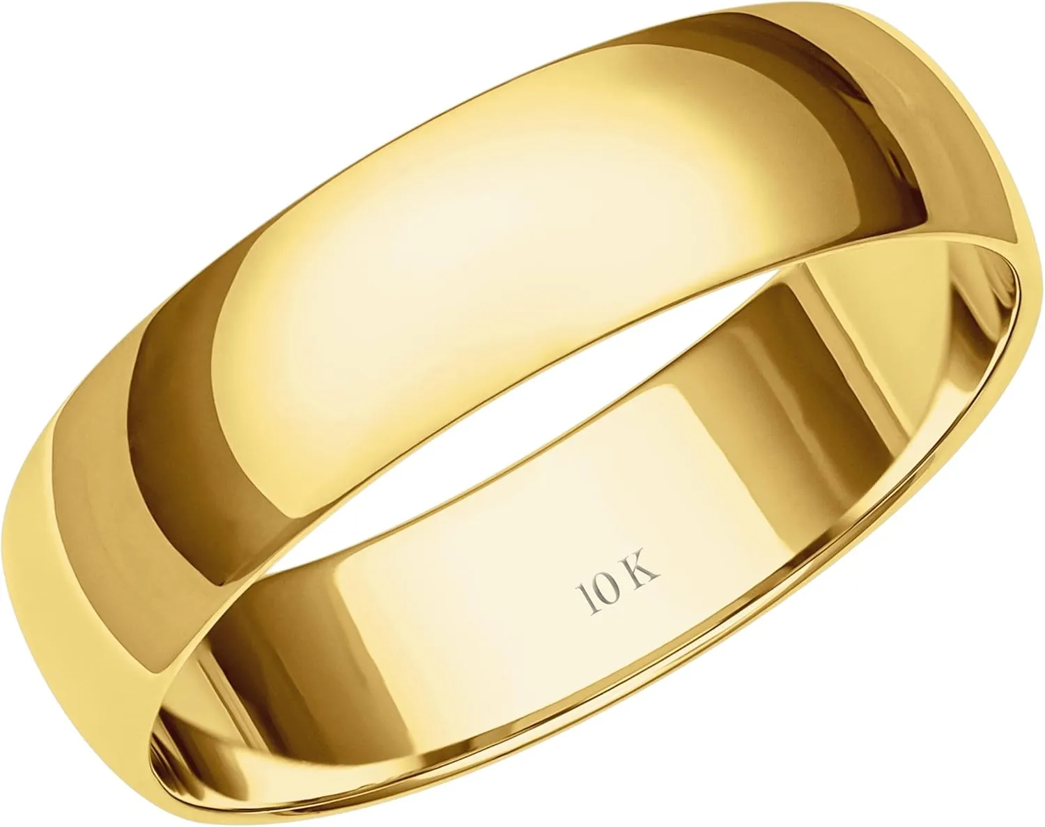 Mens or Women's 10K or 14K Yellow or White Gold 5MM Classic Plain Simple Wedding Band by Brilliant Expressions