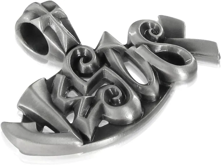 Mens Religious Jewelry Jesus Pendant Bico Jewelry Silver Finished with Adjustable Size Black Necklace
