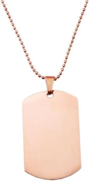 Men's Stainless Steel Personality Simple Military Army Dog Tag Pendant Hip Hop Necklace