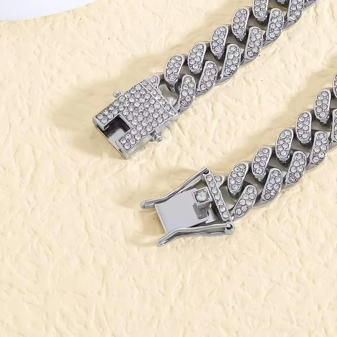 Miami Women Hip Hop Women Full Of Diamond Cuban Necklaces With Gold/Silver Diamonds Hip Hop Jewelry