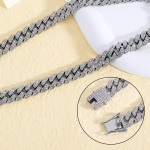 Miami Women Hip Hop Women Full Of Diamond Cuban Necklaces With Gold/Silver Diamonds Hip Hop Jewelry